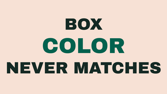 Why box color never matches the picture on the box at Suri & Noreen, Tequesta FL.