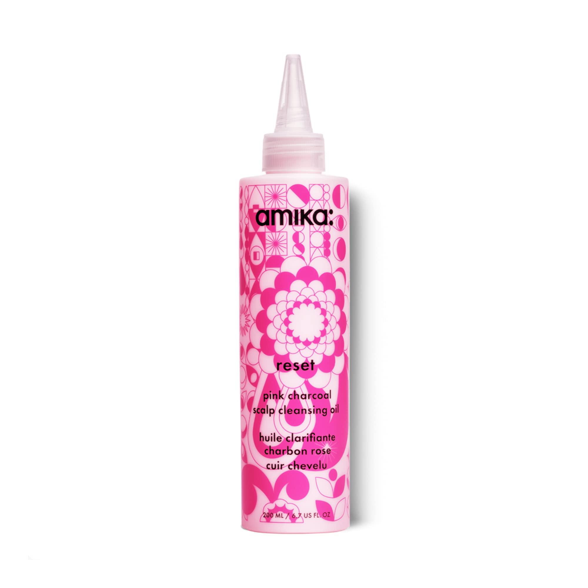 Amika Reset Pink Charcoal Scalp Cleansing Oil 6.7 oz | Available at Suri & Noreen Salon, Tequesta FL