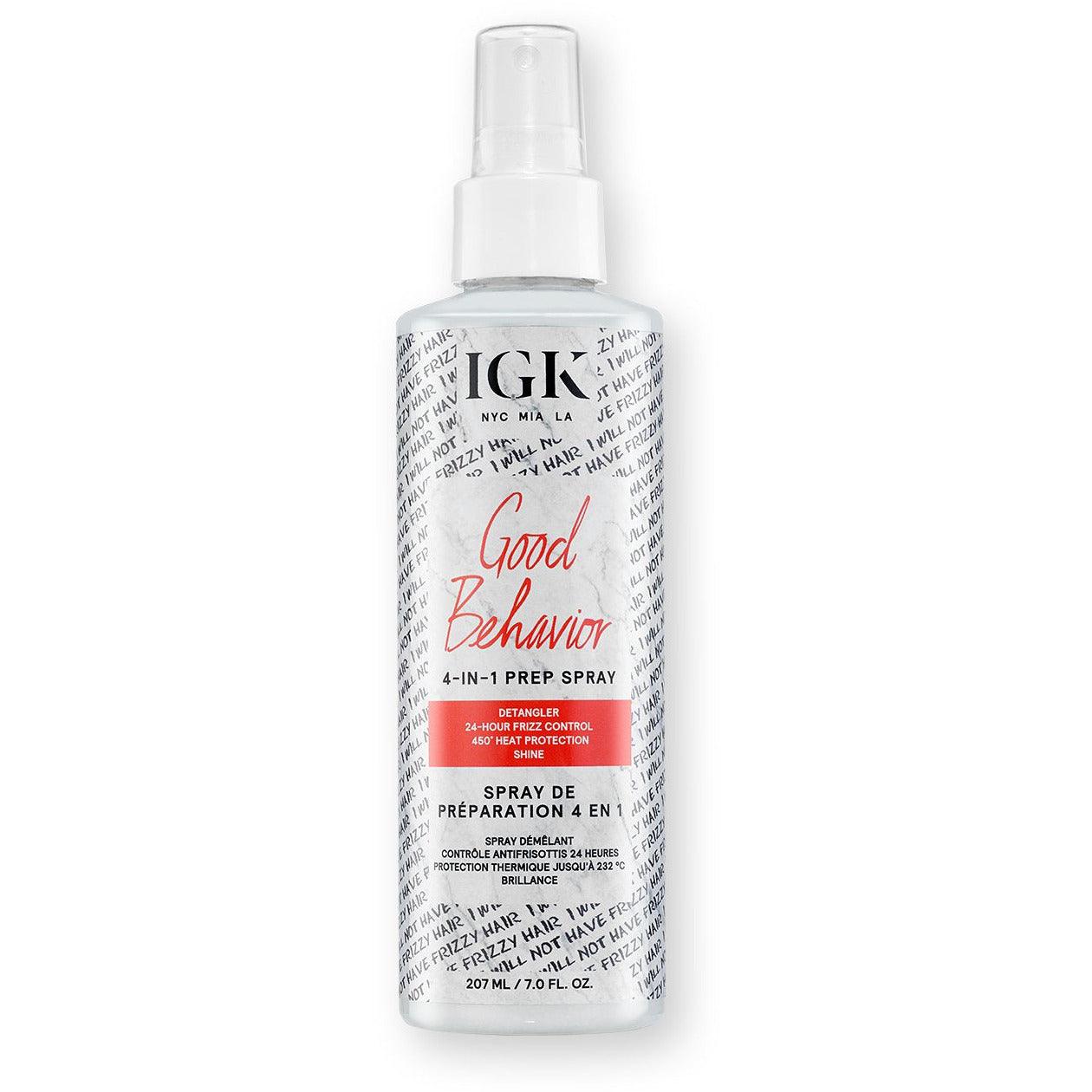 IGK GOOD BEHAVIOR 4-in-1 Prep Spray 7oz | Available at Suri & Noreen Salon, Tequesta FL