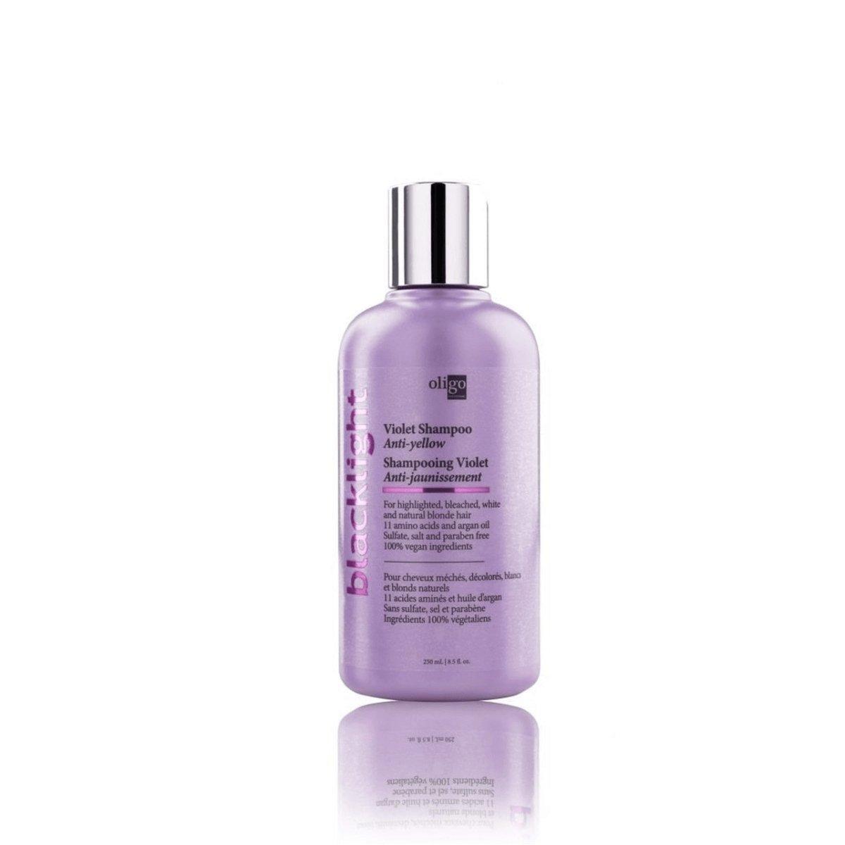 Oligo Blacklight Violet Shampoo Anti-Yellow | Available at Suri & Noreen Salon, Tequesta FL