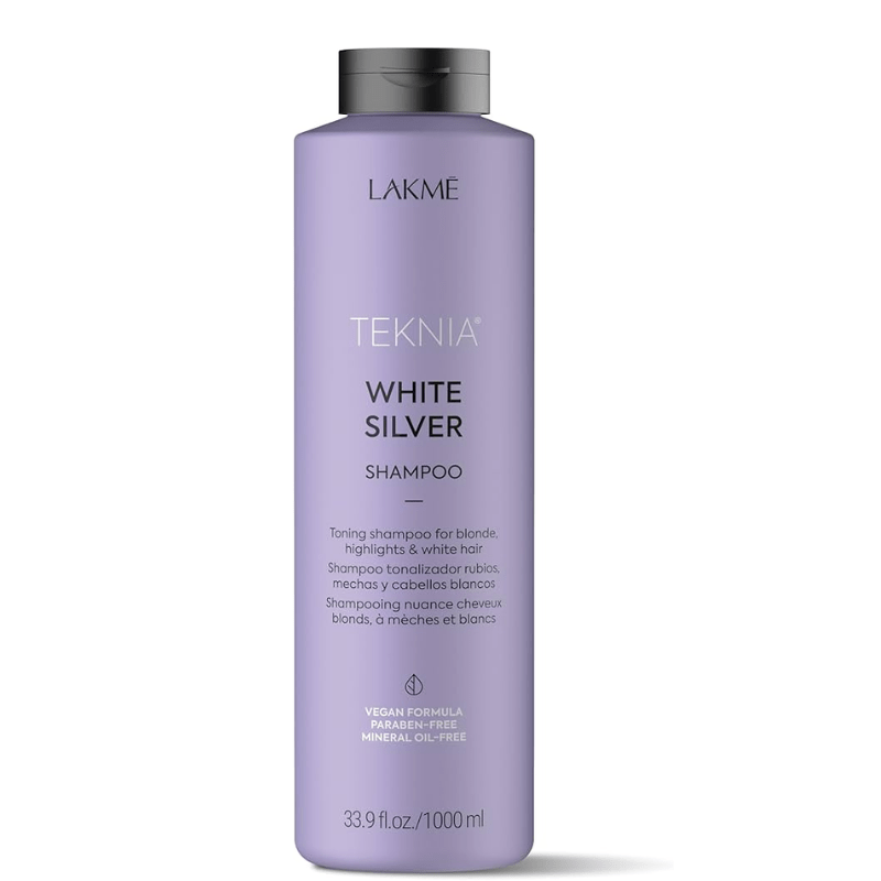Lakme Teknia White Silver Shampoo | Available at Suri & Noreen Salon, Tequesta FL