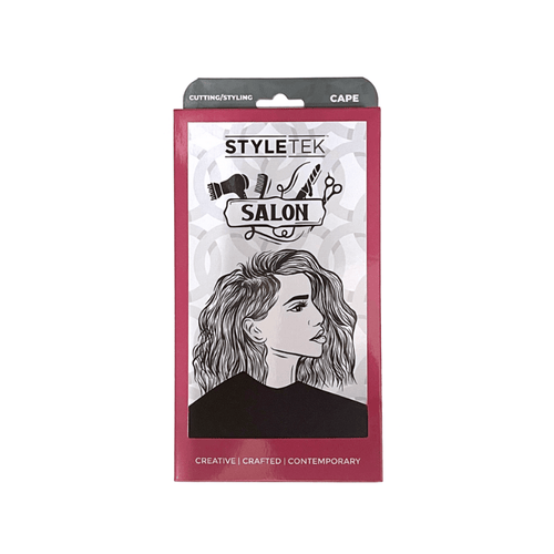 Styletek Solid Black Smooth Cutting Cape 45x60 | Available at Suri & Noreen Salon, Tequesta FL