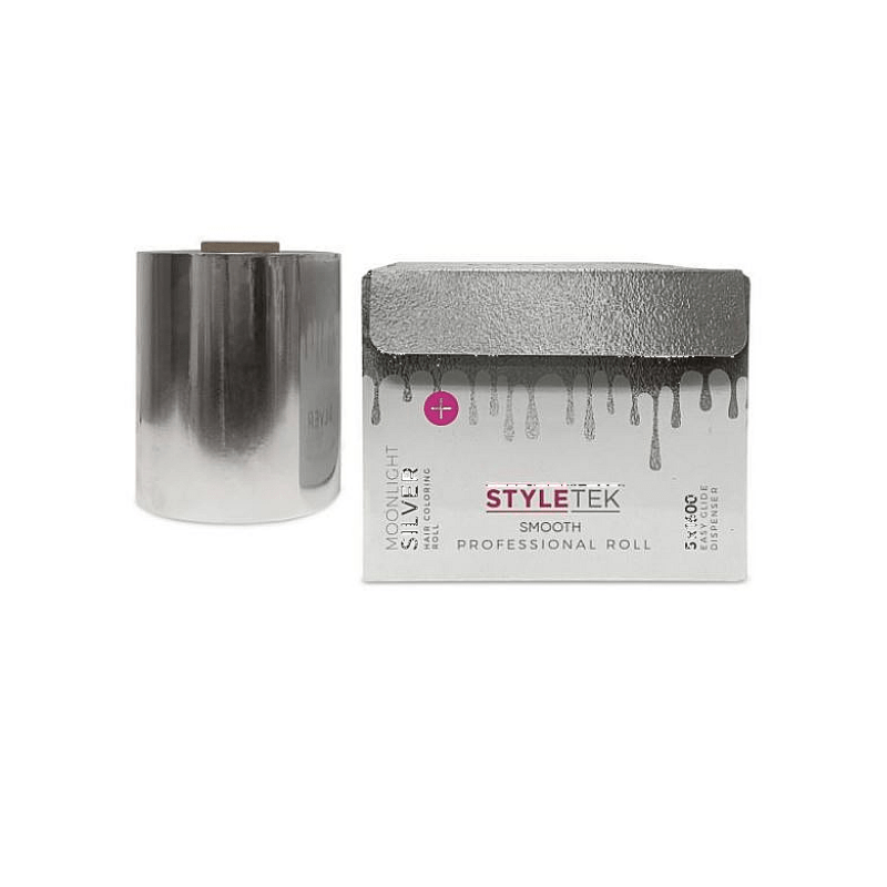 Styletek Moonlight Silver Smooth Foil Roll 5x1600 | Available at Suri & Noreen Salon, Tequesta FL