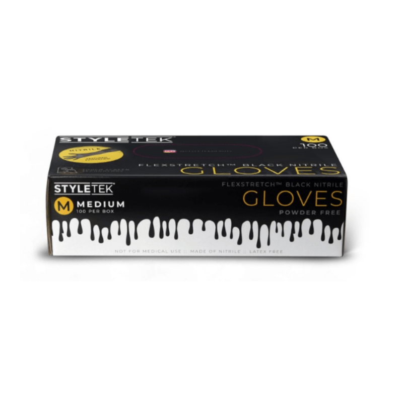 Styletek Black Nitrile Gloves 100pk | Available at Suri & Noreen Salon, Tequesta FL
