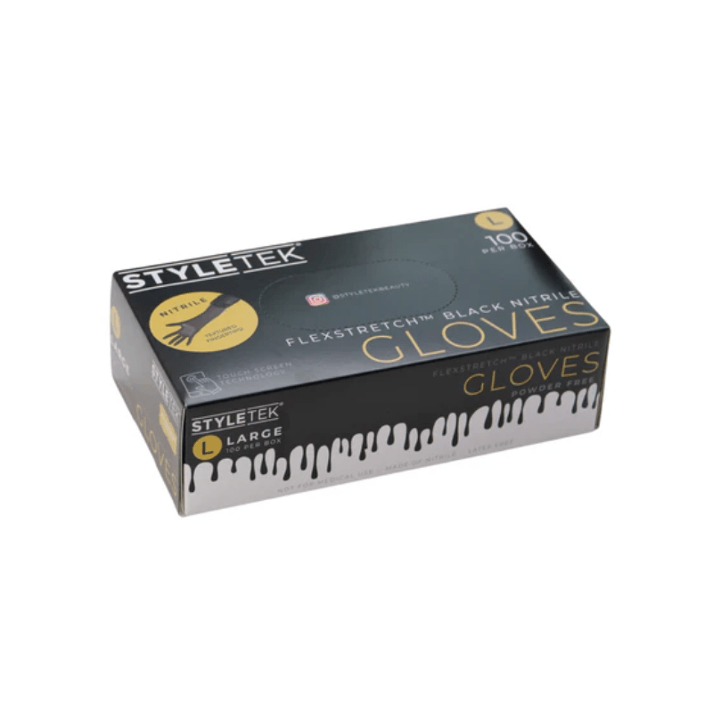 Styletek Black Nitrile Gloves 100pk | Available at Suri & Noreen Salon, Tequesta FL