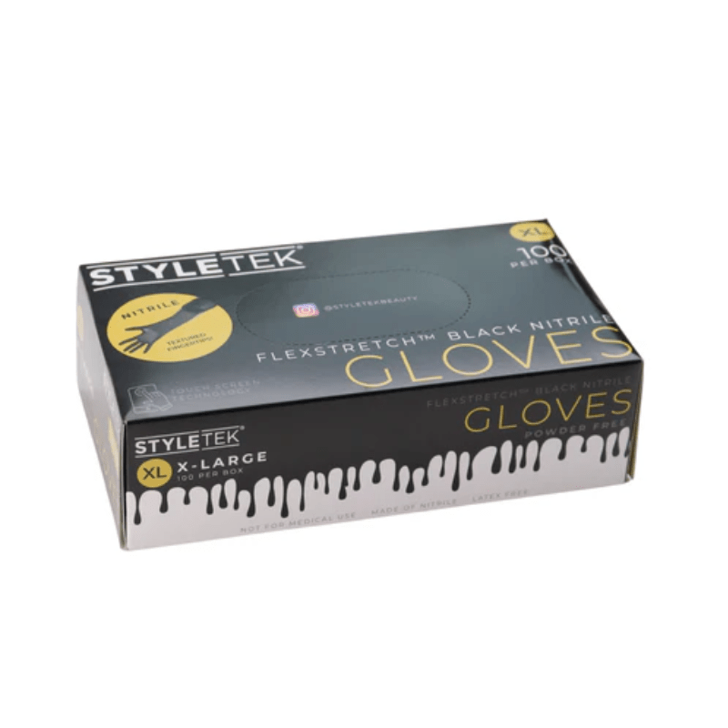 Styletek Black Nitrile Gloves 100pk | Available at Suri & Noreen Salon, Tequesta FL