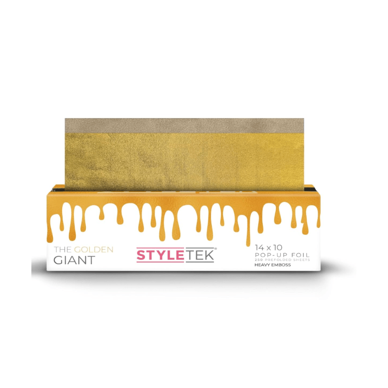 Styletek The Golden Giant 14x10 250ct Mega Wide Heavy Texture Foil Sheets | Available at Suri & Noreen Salon, Tequesta FL
