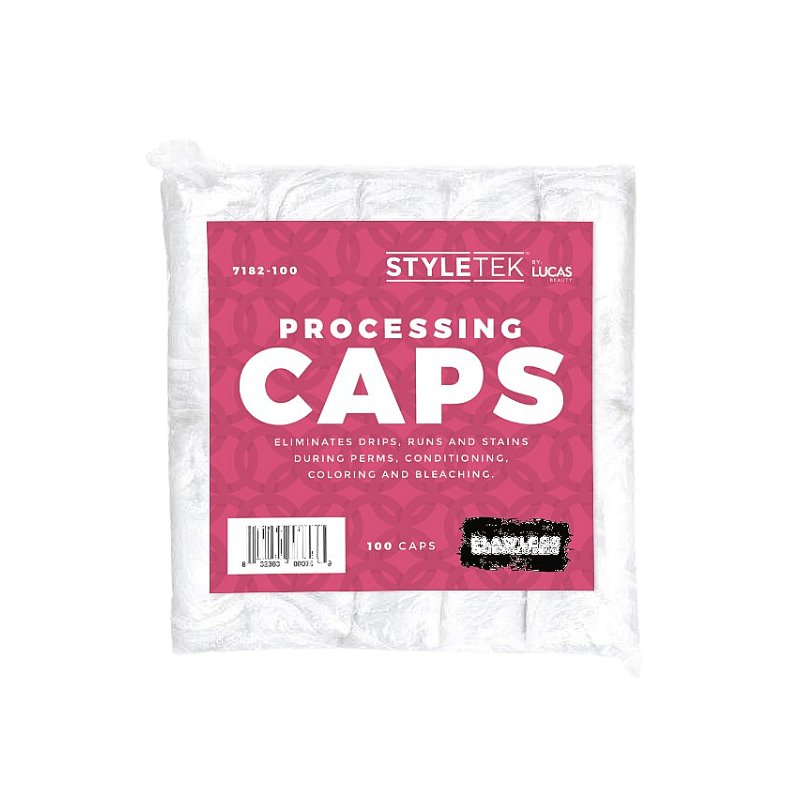 Styletek Clear Processing Caps -100pk | Available at Suri & Noreen Salon, Tequesta FL