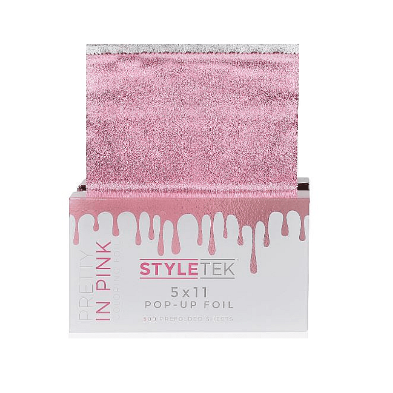 Styletek Pretty In Pink Embossed Pop-Up Foil 500ct 5x11 | Available at Suri & Noreen Salon, Tequesta FL