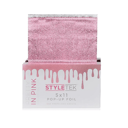 Styletek Pretty In Pink Embossed Pop-Up Foil 500ct 5x11 | Available at Suri & Noreen Salon, Tequesta FL