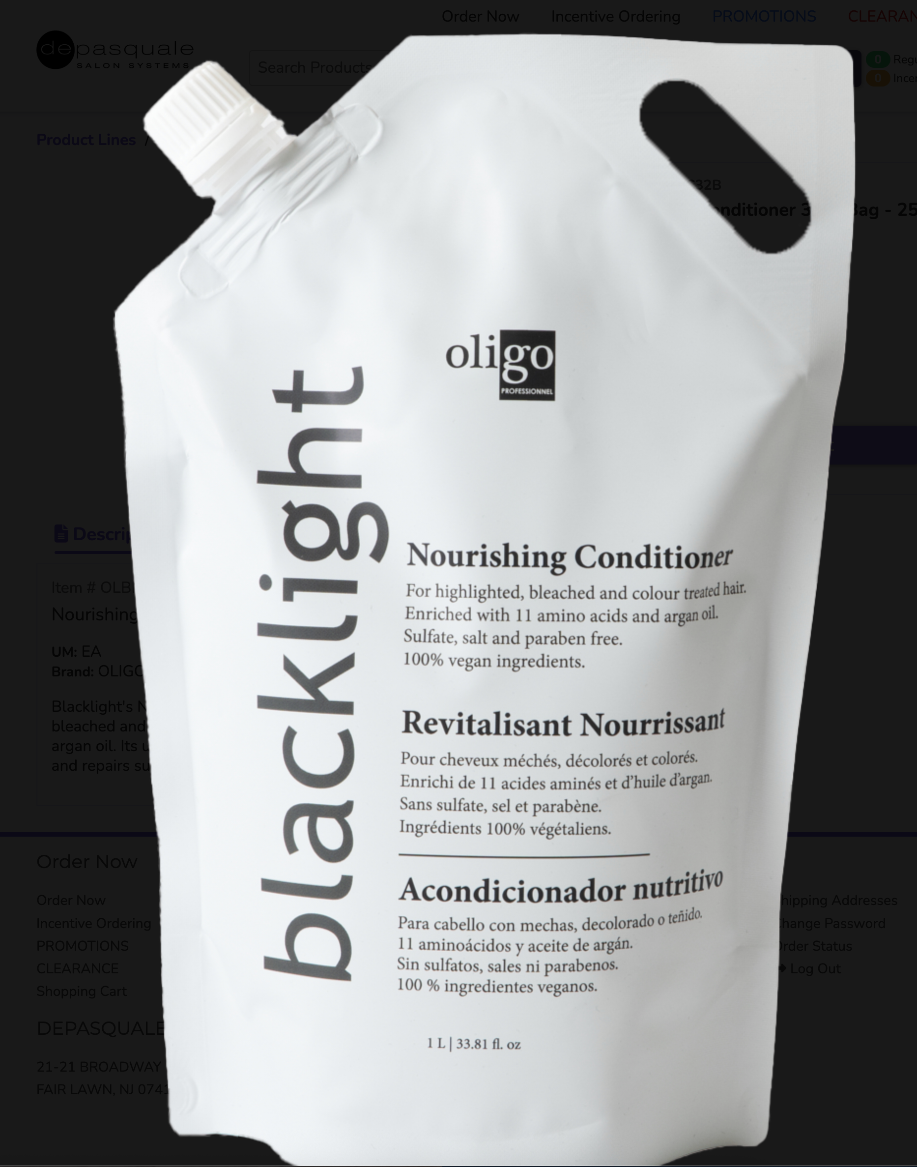 Oligo Blacklight Nourishing Conditioner 32oz Bag | Available at Suri & Noreen Salon, Tequesta FL